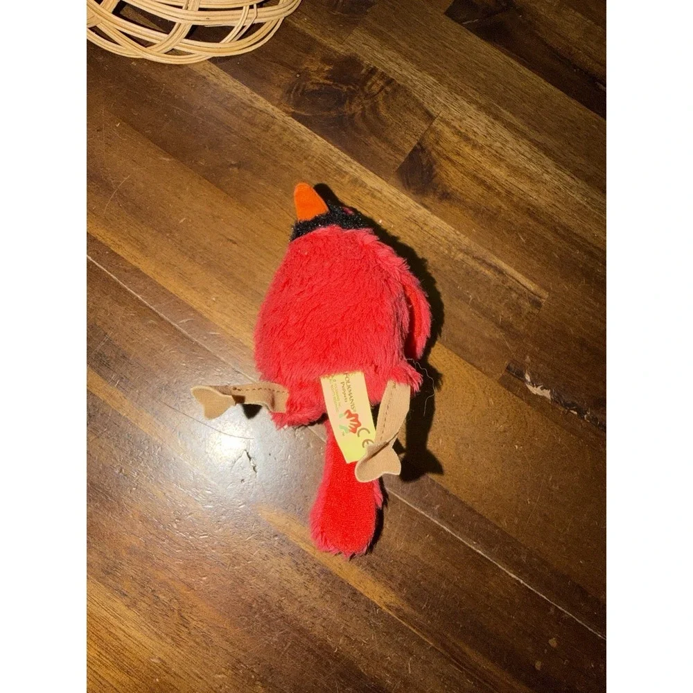 Folkmanis Mini Red Cardinal Bird Plush Finger Puppet 4